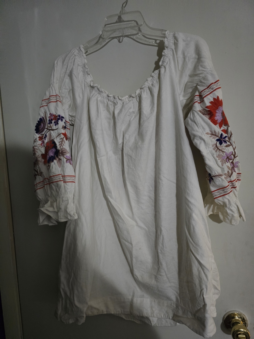 Free People White Mini Dress with Multicolor Floral Embroidery - Picture 4 of 4